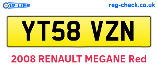 YT58VZN are the vehicle registration plates.