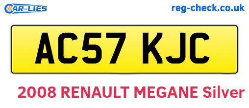 AC57KJC are the vehicle registration plates.