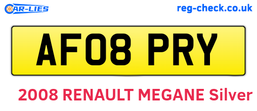 AF08PRY are the vehicle registration plates.