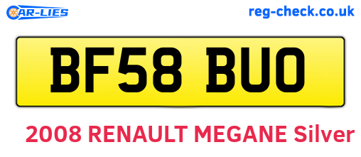BF58BUO are the vehicle registration plates.