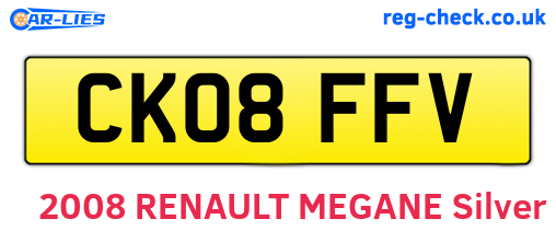 CK08FFV are the vehicle registration plates.