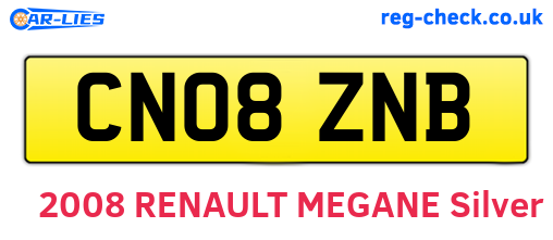 CN08ZNB are the vehicle registration plates.