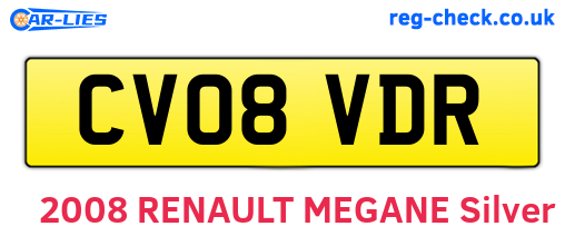 CV08VDR are the vehicle registration plates.