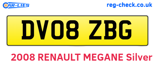 DV08ZBG are the vehicle registration plates.