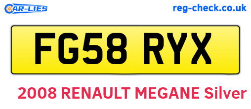 FG58RYX are the vehicle registration plates.