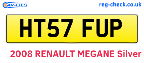 HT57FUP are the vehicle registration plates.
