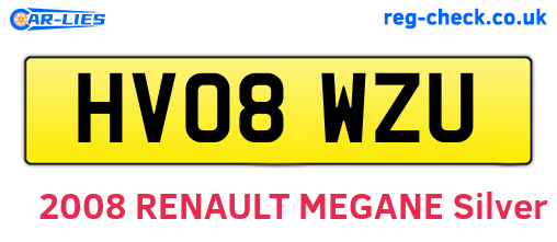 HV08WZU are the vehicle registration plates.
