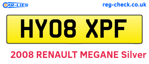 HY08XPF are the vehicle registration plates.