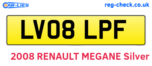 LV08LPF are the vehicle registration plates.