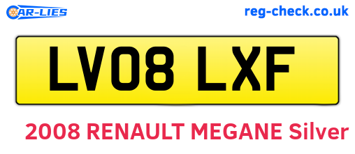 LV08LXF are the vehicle registration plates.