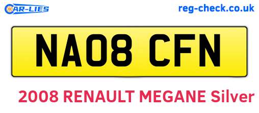 NA08CFN are the vehicle registration plates.