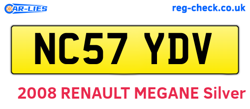 NC57YDV are the vehicle registration plates.
