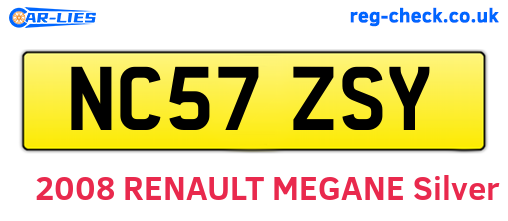 NC57ZSY are the vehicle registration plates.