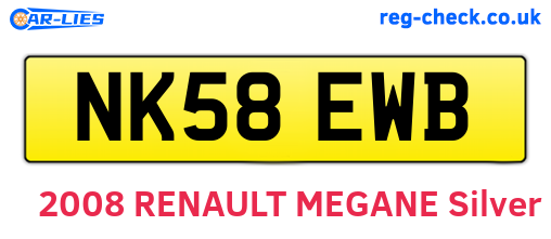 NK58EWB are the vehicle registration plates.