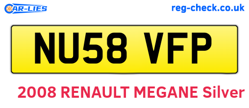 NU58VFP are the vehicle registration plates.