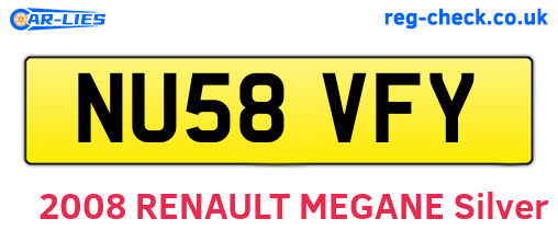 NU58VFY are the vehicle registration plates.