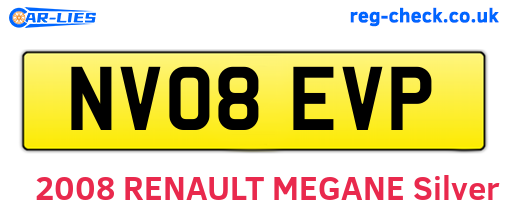 NV08EVP are the vehicle registration plates.