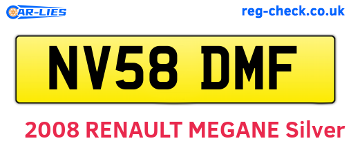 NV58DMF are the vehicle registration plates.