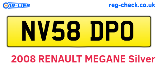 NV58DPO are the vehicle registration plates.