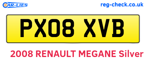 PX08XVB are the vehicle registration plates.