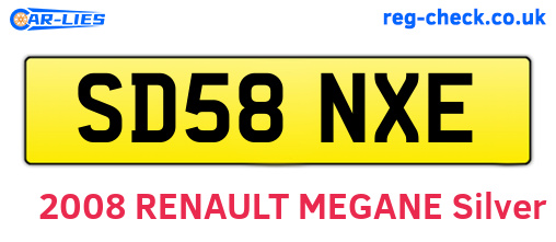 SD58NXE are the vehicle registration plates.