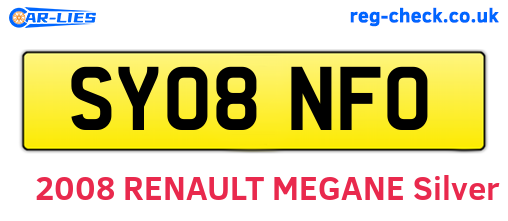 SY08NFO are the vehicle registration plates.