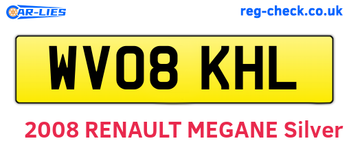 WV08KHL are the vehicle registration plates.