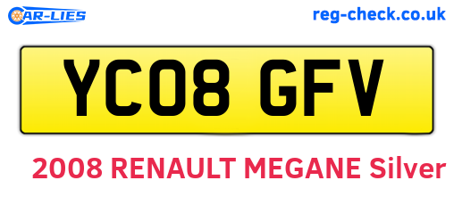 YC08GFV are the vehicle registration plates.