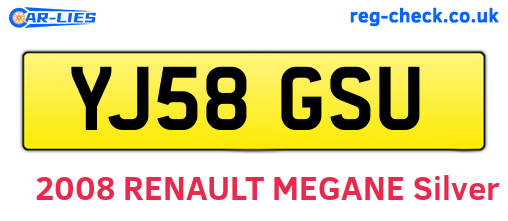 YJ58GSU are the vehicle registration plates.