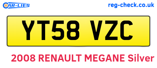 YT58VZC are the vehicle registration plates.