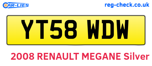 YT58WDW are the vehicle registration plates.