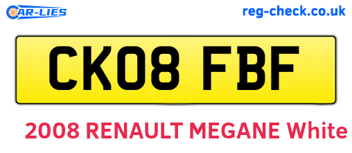 CK08FBF are the vehicle registration plates.