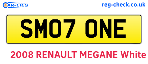 SM07ONE are the vehicle registration plates.