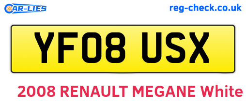YF08USX are the vehicle registration plates.