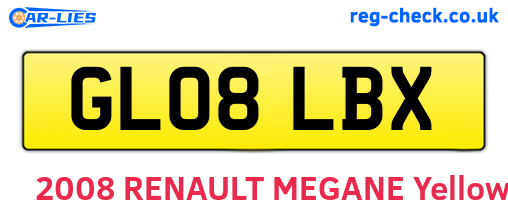 GL08LBX are the vehicle registration plates.