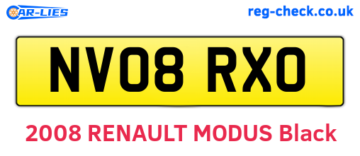 NV08RXO are the vehicle registration plates.