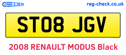 ST08JGV are the vehicle registration plates.