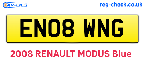 EN08WNG are the vehicle registration plates.