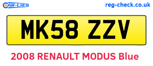MK58ZZV are the vehicle registration plates.