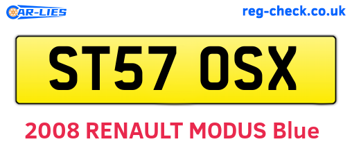 ST57OSX are the vehicle registration plates.
