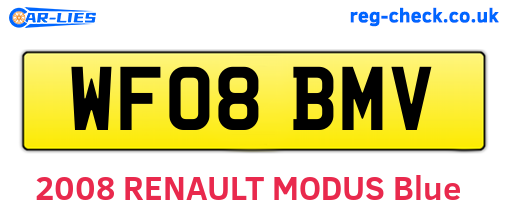 WF08BMV are the vehicle registration plates.