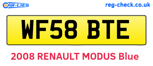 WF58BTE are the vehicle registration plates.