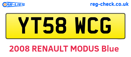 YT58WCG are the vehicle registration plates.
