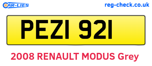 PEZ1921 are the vehicle registration plates.