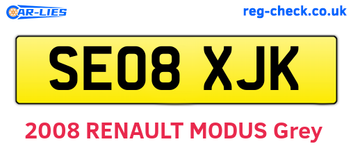 SE08XJK are the vehicle registration plates.