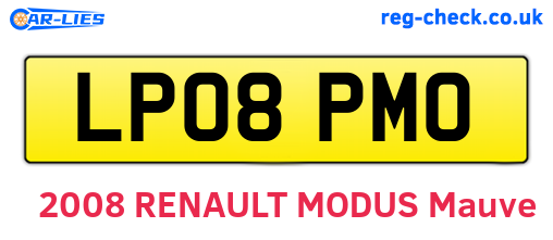 LP08PMO are the vehicle registration plates.