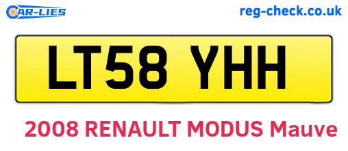 LT58YHH are the vehicle registration plates.