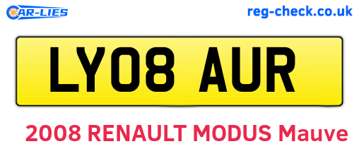 LY08AUR are the vehicle registration plates.