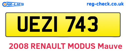 UEZ1743 are the vehicle registration plates.