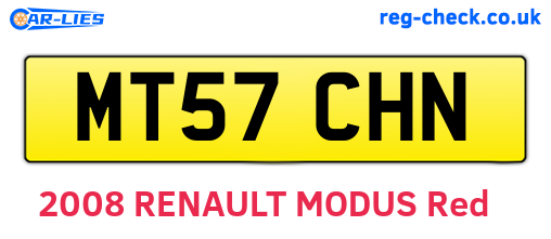 MT57CHN are the vehicle registration plates.